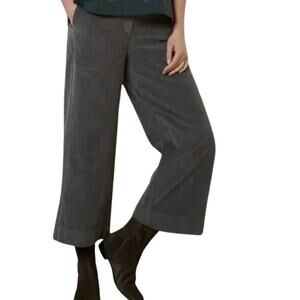 POETRY Petrol Grey Corduroy Cropped Wide Leg Pants Womens 16 Boho Chic Grandpa